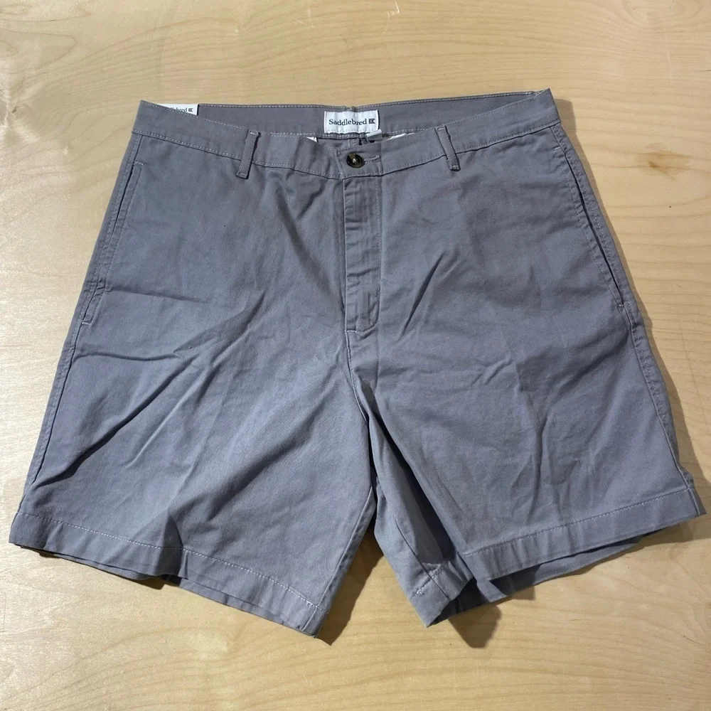 Saddlebred Men's Charcoal Flat Front Shorts 34 W (NE)